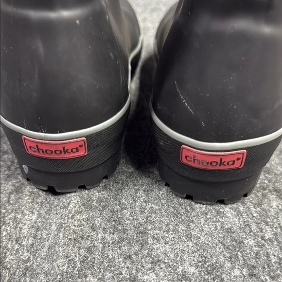 Chooka Black Ankle Boots with Red Accents - Picture 2 of 6